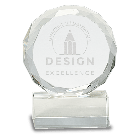 5" Round Facet Crystal on Pedestal Base