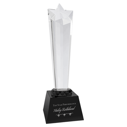 10" Crystal Rising Star with Base