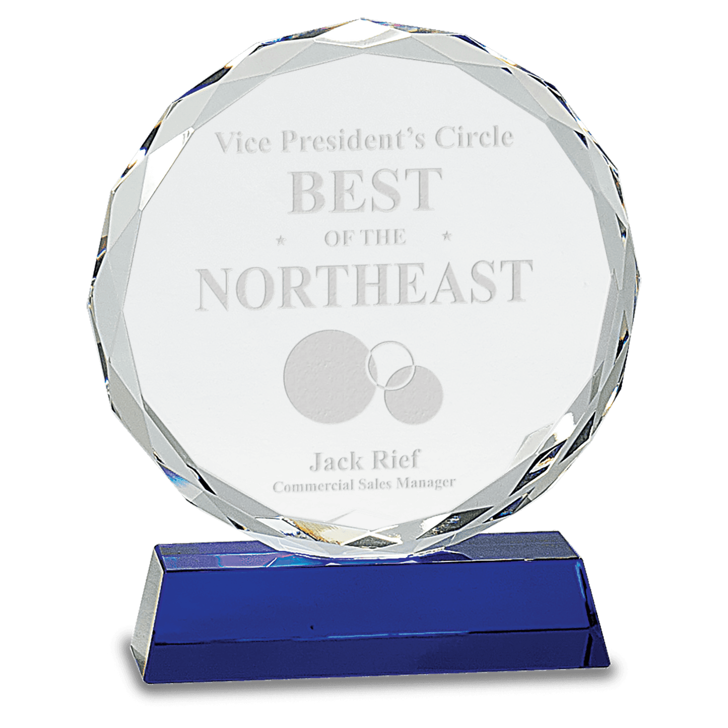7" Round Facet Crystal on Pedestal Base