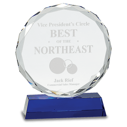 7" Round Facet Crystal on Pedestal Base