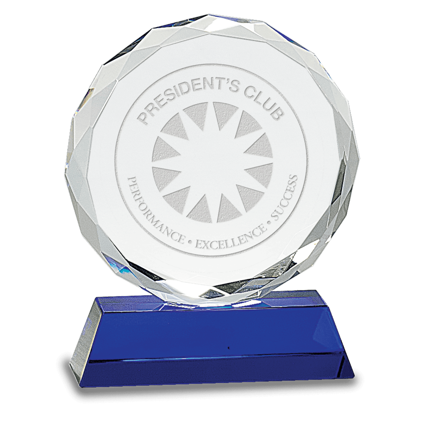 6" Round Facet Crystal on Pedestal Base