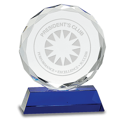 6" Round Facet Crystal on Pedestal Base