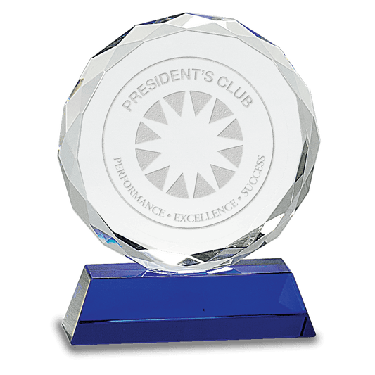 6" Round Facet Crystal on Pedestal Base
