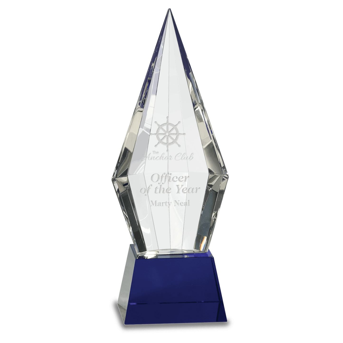 9 1/2" Obelisk Facet Crystal on Pedestal Base