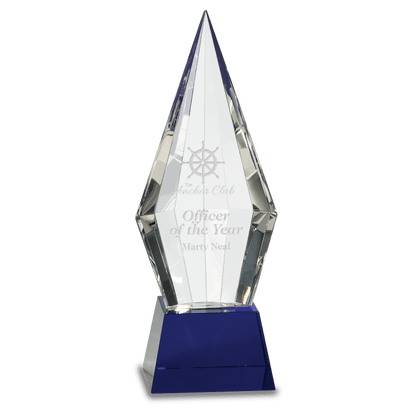 9 1/2" Obelisk Facet Crystal on Pedestal Base