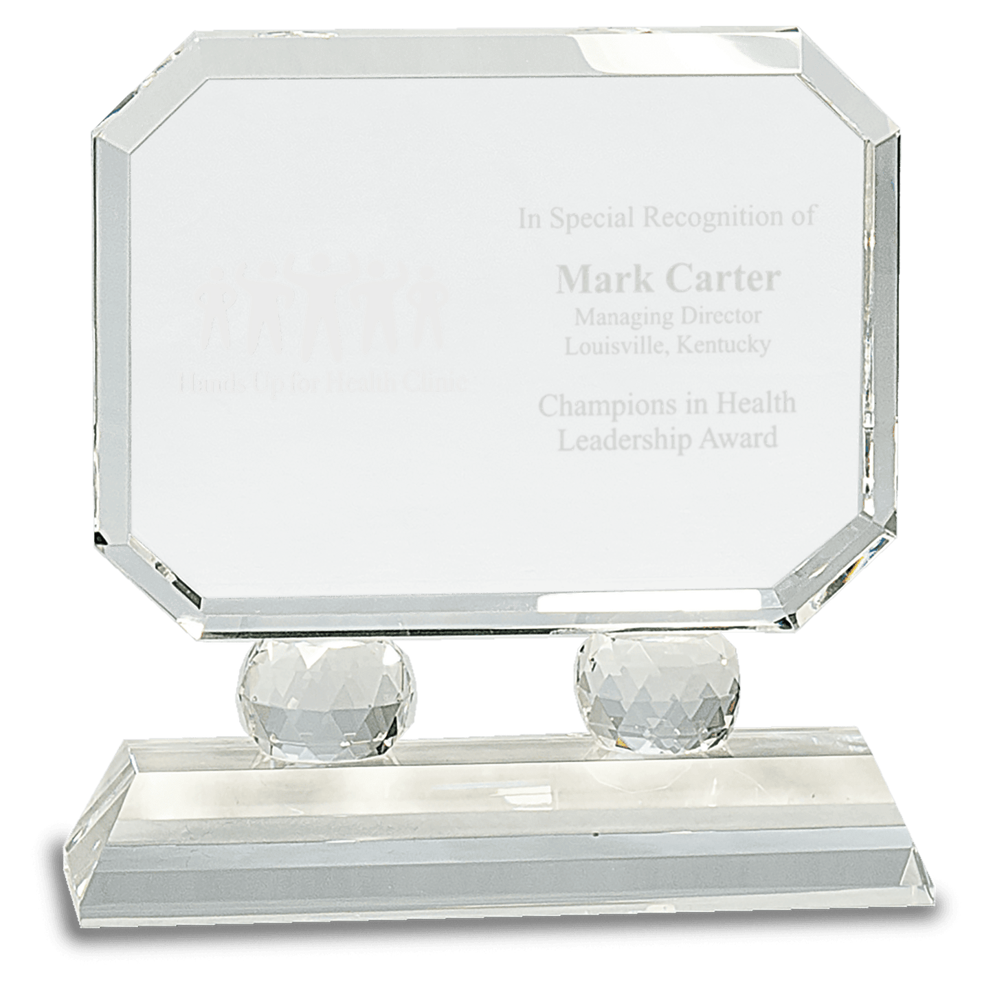 6" Rectangle Crystal on Pedestal Base