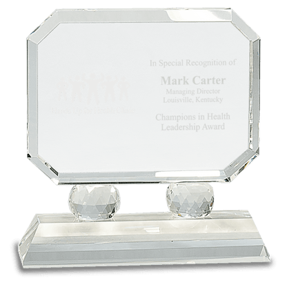6" Rectangle Crystal on Pedestal Base
