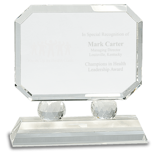 6" Rectangle Crystal on Pedestal Base