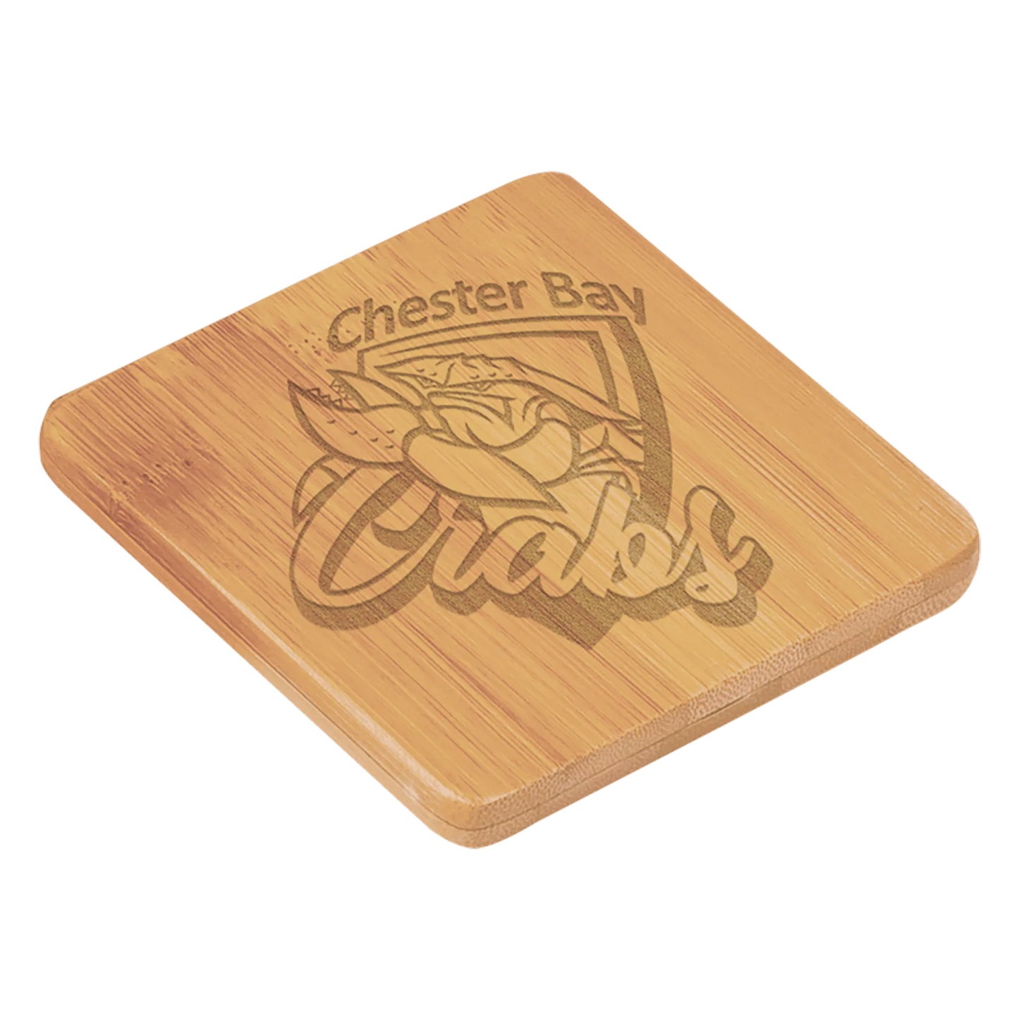 3.5" × 3.5" Bamboo Coaster (bamboo) — custom laser engraved — ECHIPMUNK