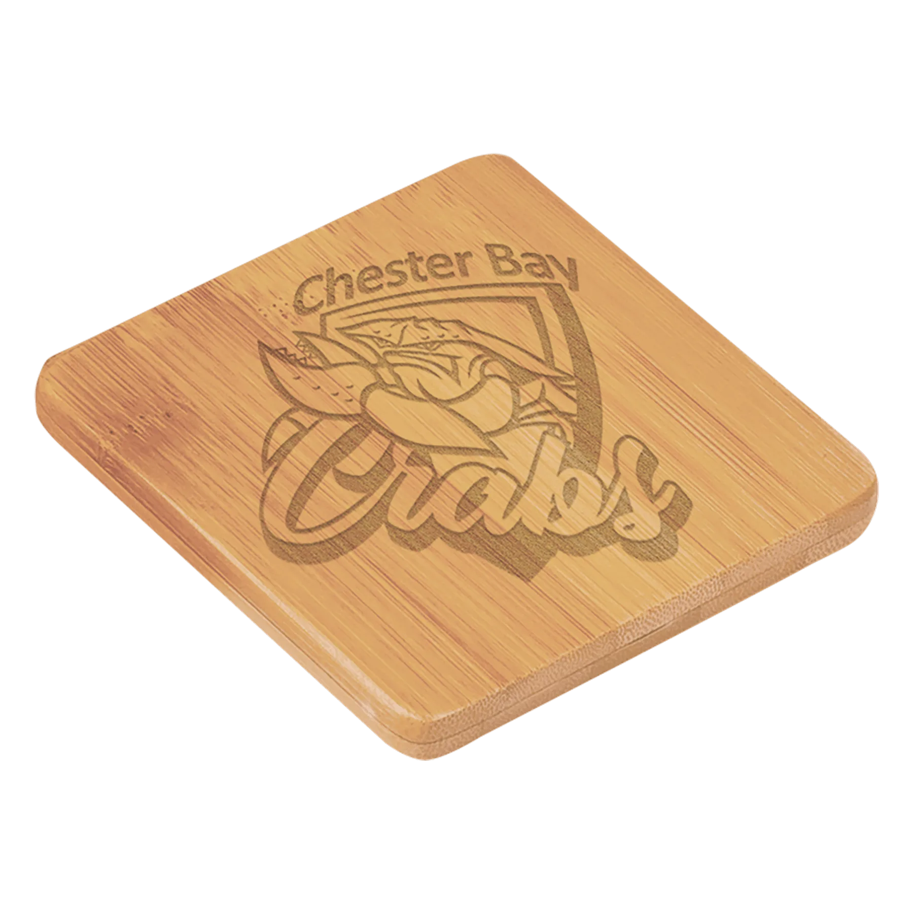 3.5" × 3.5" Bamboo Coaster (bamboo) — custom laser engraved — ECHIPMUNK