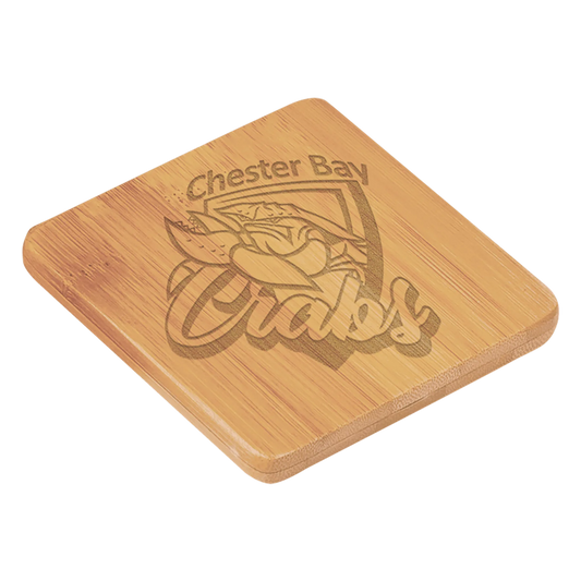 3.5" × 3.5" Bamboo Coaster (bamboo) — custom laser engraved — ECHIPMUNK