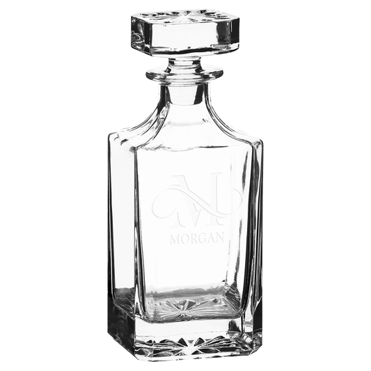Polar Camel 750 mL Glass Decanter in Black Gift Box (glass) — custom laser engraved — ECHIPMUNK