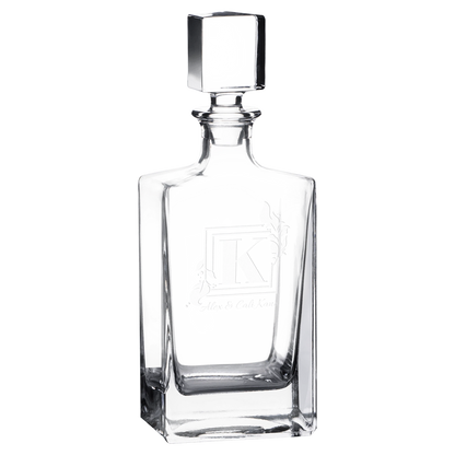Polar Camel 810 mL Glass Decanter in Black Gift Box (glass) — custom laser engraved — ECHIPMUNK