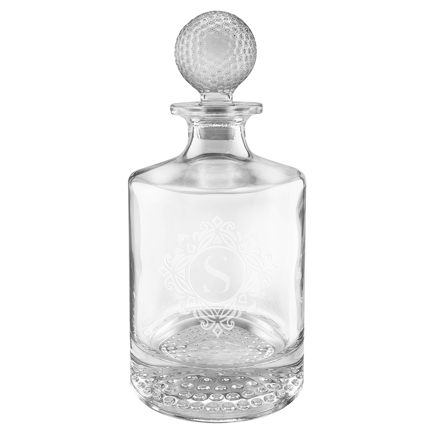 Polar Camel 850mL Golf Glass Decanter in Black Gift Box (glass) — custom laser engraved — ECHIPMUNK
