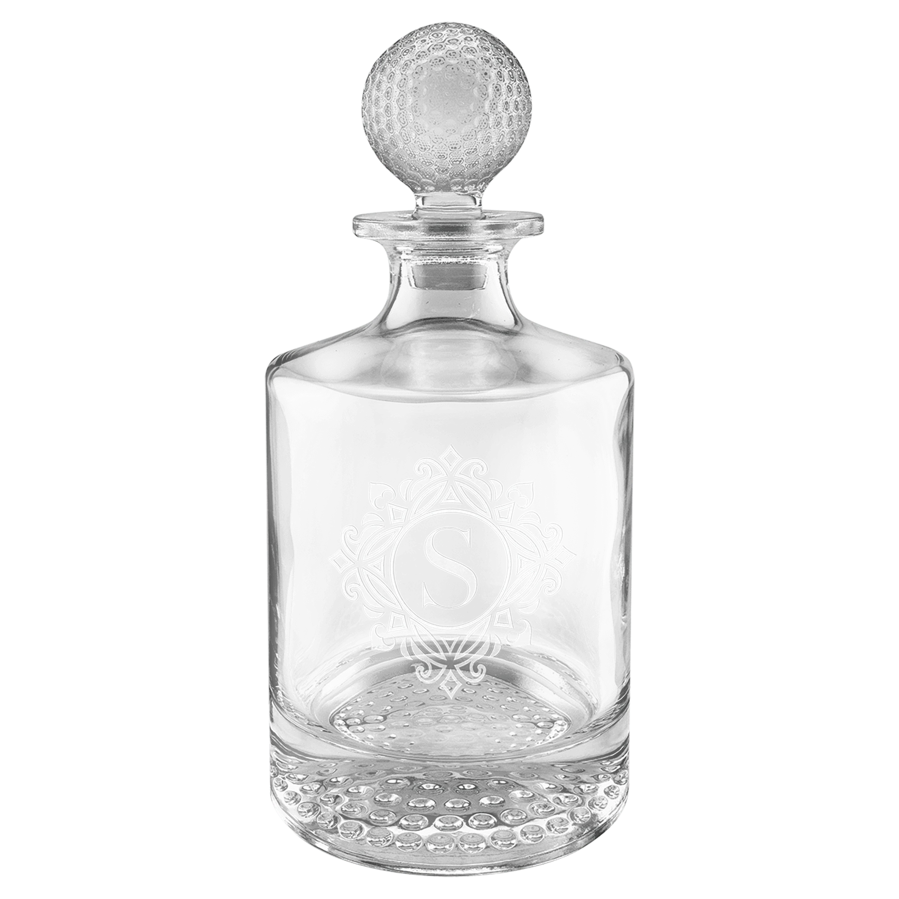 Polar Camel 850mL Golf Glass Decanter in Black Gift Box (glass) — custom laser engraved — ECHIPMUNK