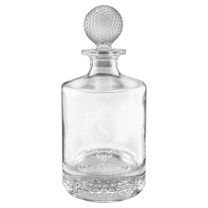 Polar Camel 850mL Golf Glass Decanter in Black Gift Box (glass) — custom laser engraved — ECHIPMUNK
