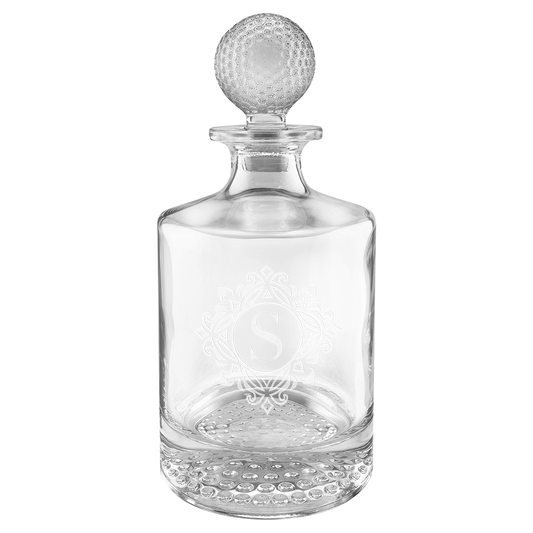 Polar Camel 850mL Golf Glass Decanter in Black Gift Box (glass) — custom laser engraved — ECHIPMUNK