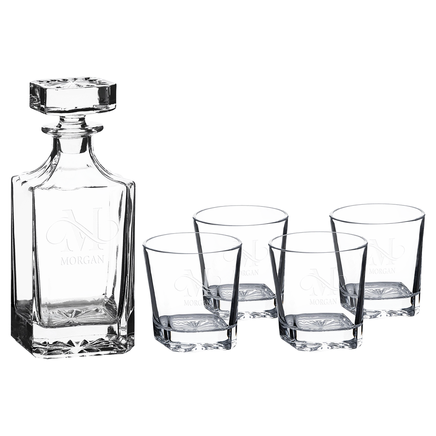 Polar Camel 750 mL Glass Decanter Set (glass) — custom laser engraved — ECHIPMUNK