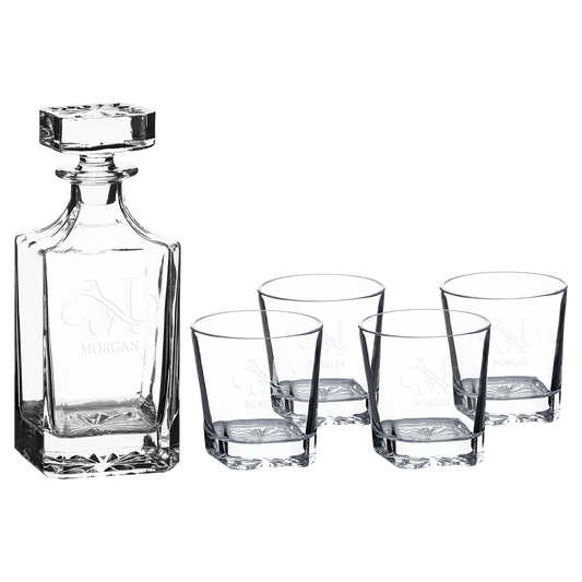 Polar Camel 750 mL Glass Decanter Set (glass) — custom laser engraved — ECHIPMUNK