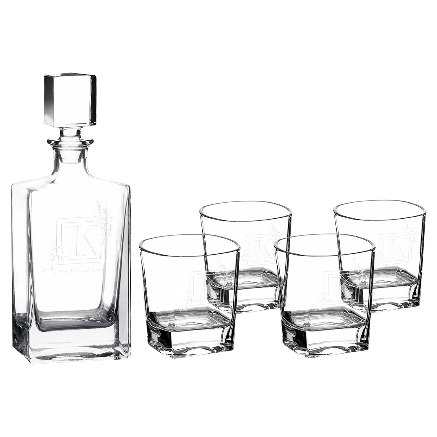 Polar Camel 810 mL Glass Decanter Set (glass) — custom laser engraved — ECHIPMUNK