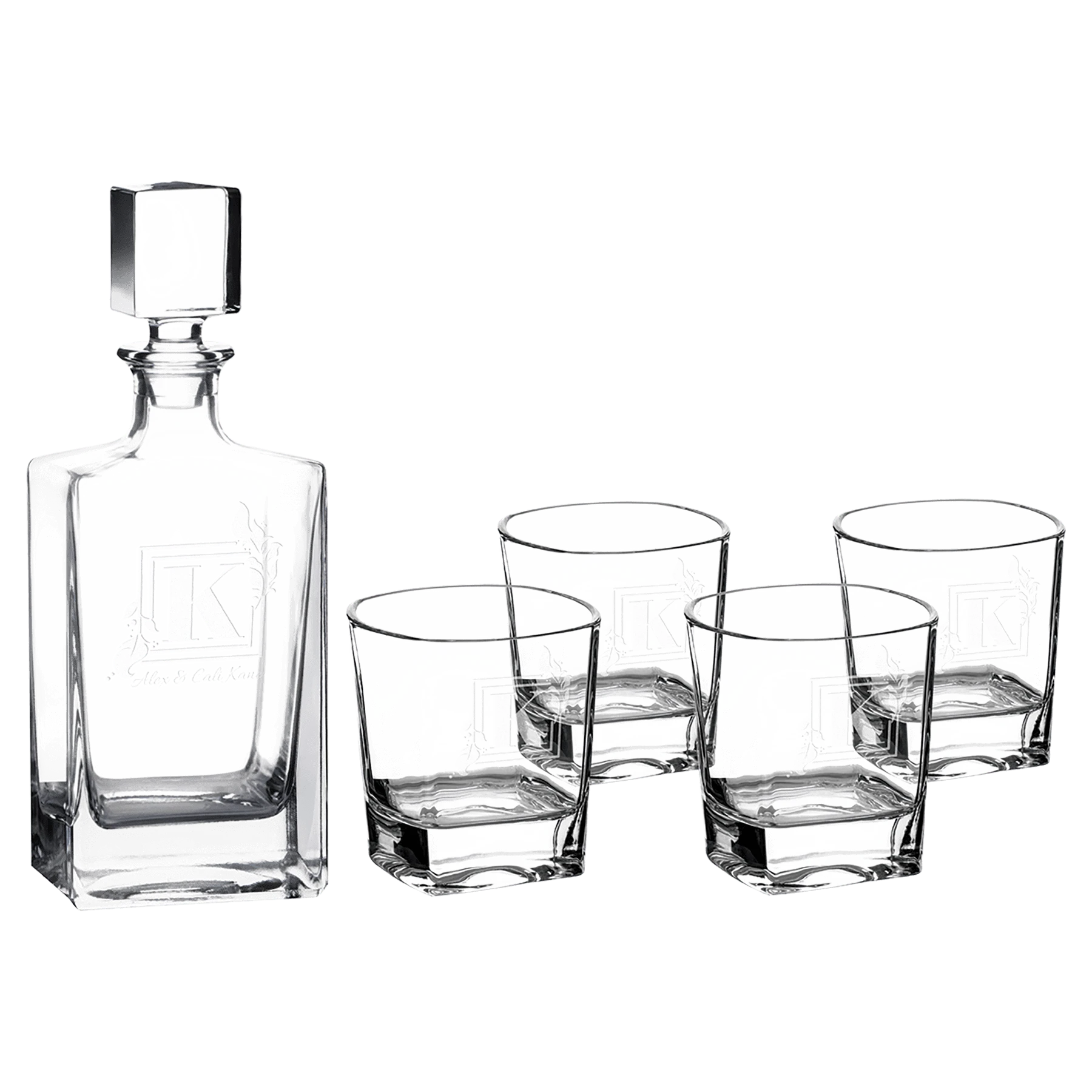 Polar Camel 810 mL Glass Decanter Set (glass) — custom laser engraved — ECHIPMUNK