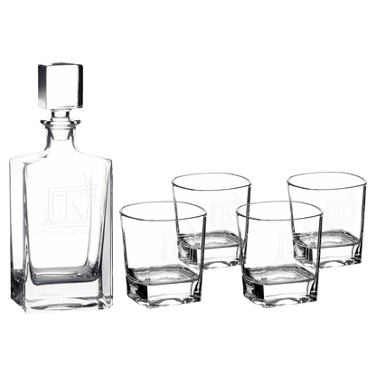 Polar Camel 810 mL Glass Decanter Set (glass) — custom laser engraved — ECHIPMUNK