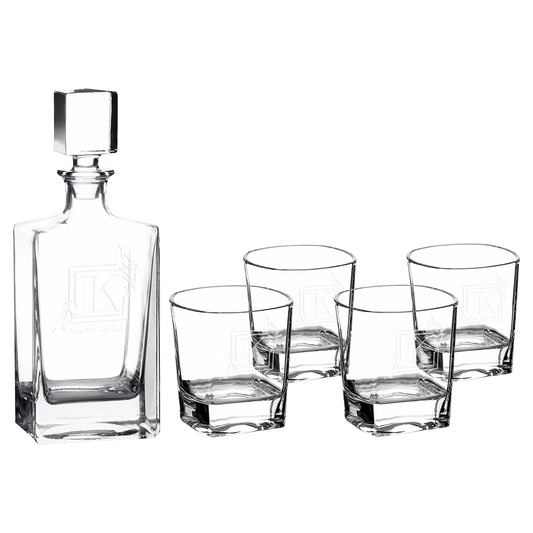 Polar Camel 810 mL Glass Decanter Set (glass) — custom laser engraved — ECHIPMUNK