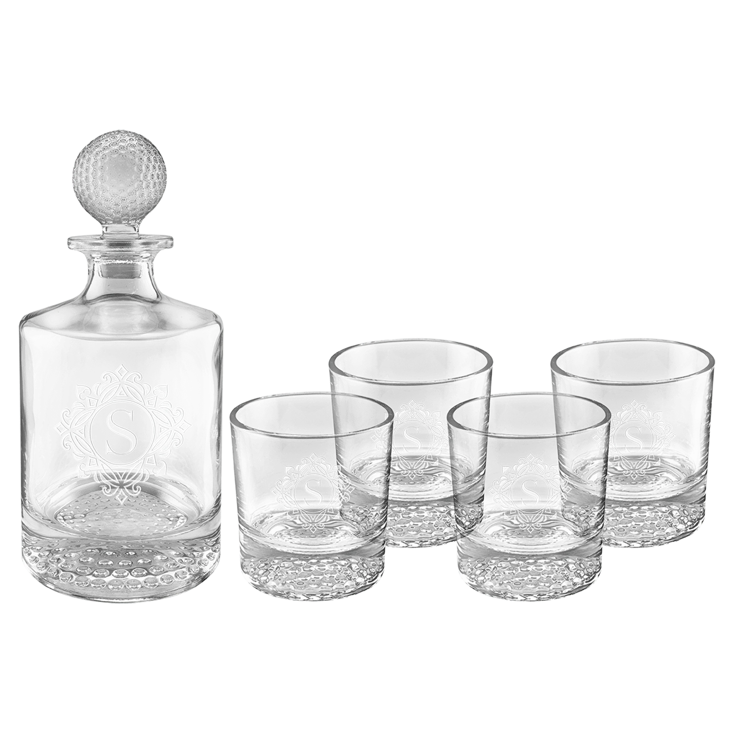 Polar Camel 850mL Golf Glass Decanter Set (glass) — custom laser engraved — ECHIPMUNK