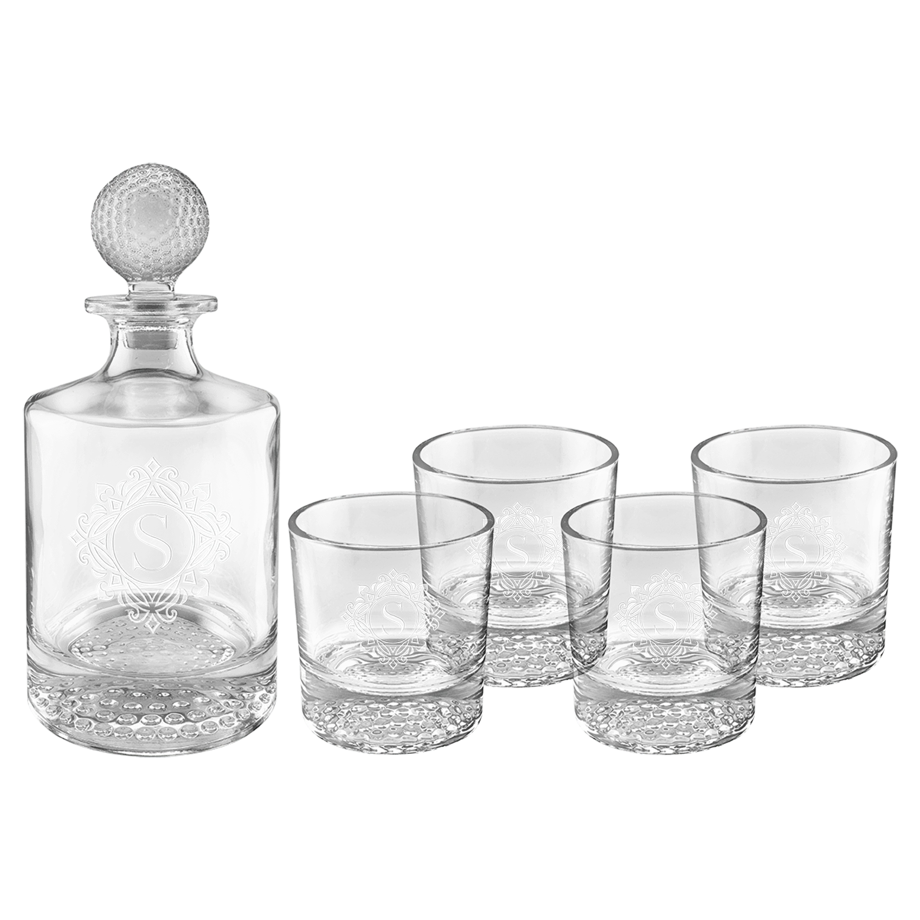 Polar Camel 850mL Golf Glass Decanter Set (glass) — custom laser engraved — ECHIPMUNK