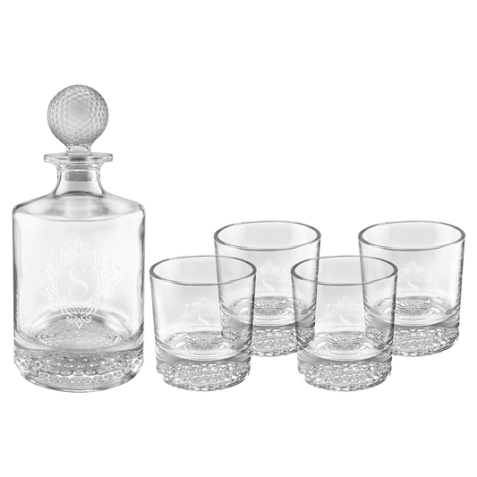 Polar Camel 850mL Golf Glass Decanter Set (glass) — custom laser engraved — ECHIPMUNK