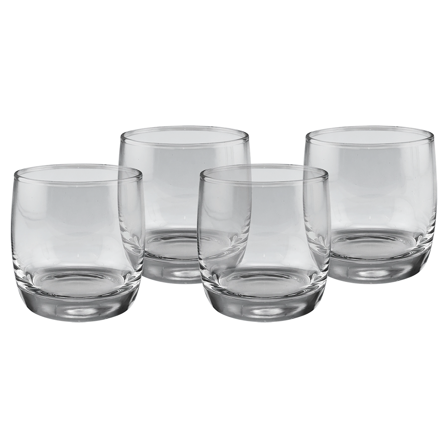Four Polar Camel 10 oz. Rocks Glasses in Black Gift Box (glass) — custom laser engraved — ECHIPMUNK