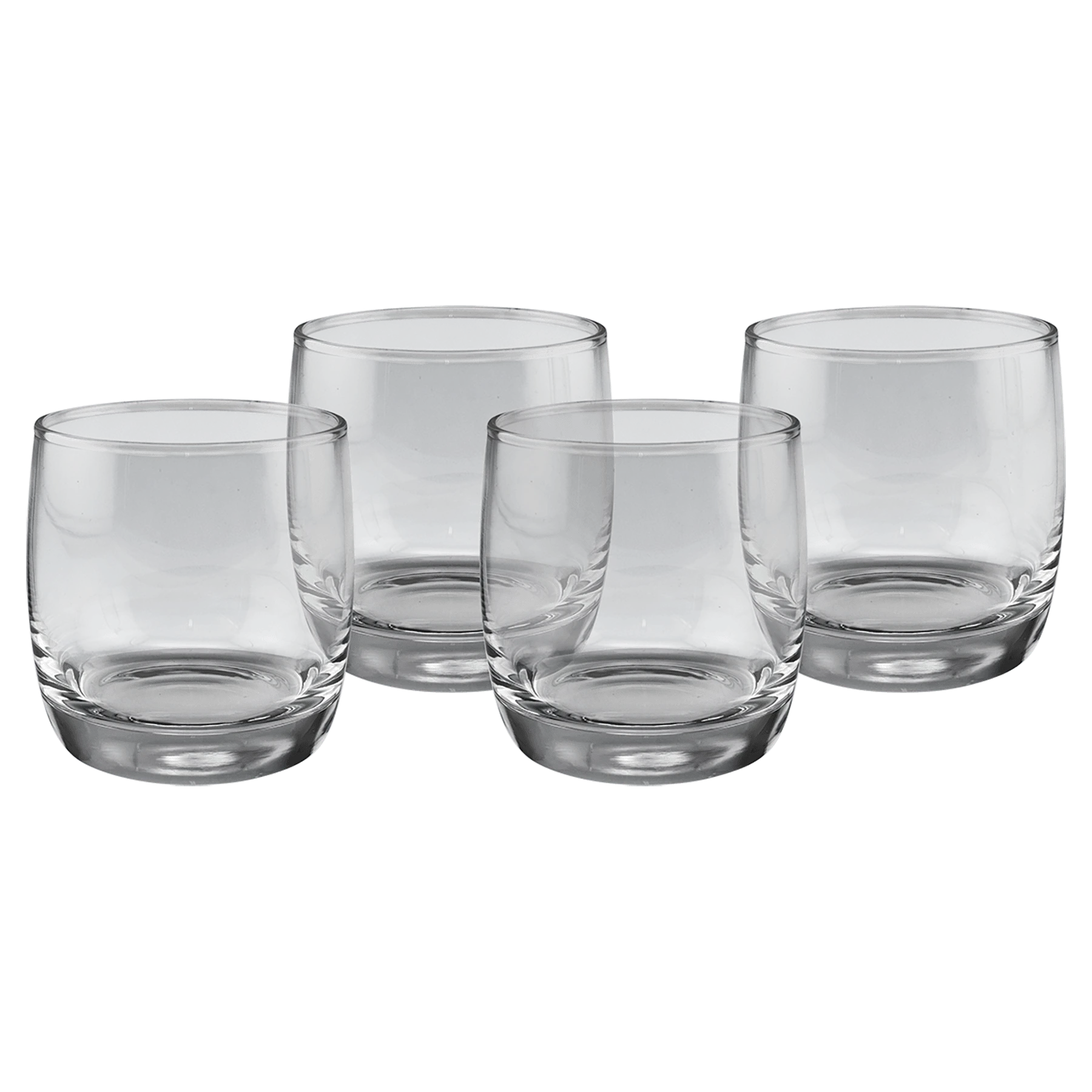 Four Polar Camel 10 oz. Rocks Glasses in Black Gift Box (glass) — custom laser engraved — ECHIPMUNK