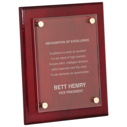 8" x 10" Rosewood Piano Finish Floating Acrylic Plaqueue