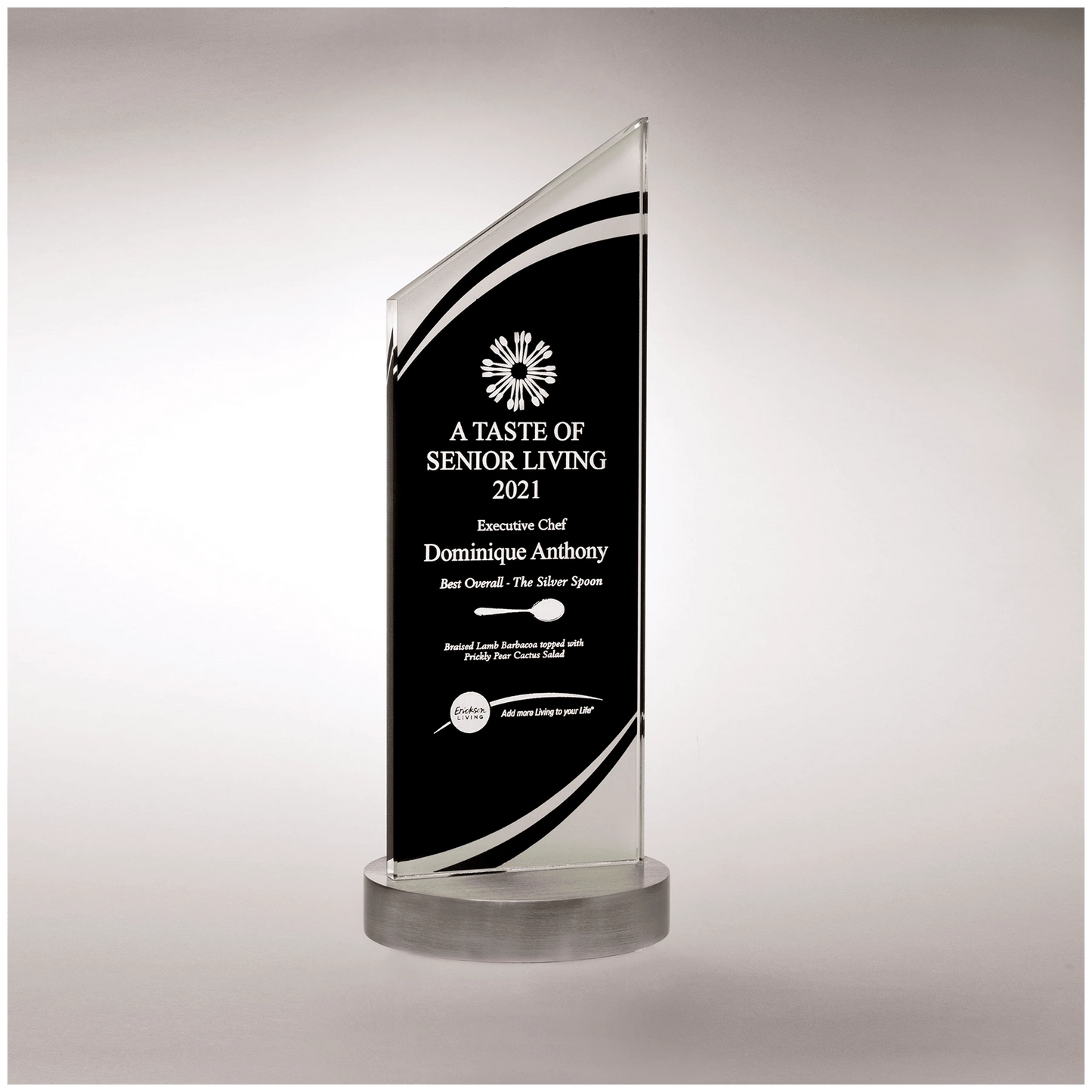 3.5" × 11.875" × 0.375" Thick Zenith Series Black Silkscreened Glass (glass) — custom laser engraved — ECHIPMUNK