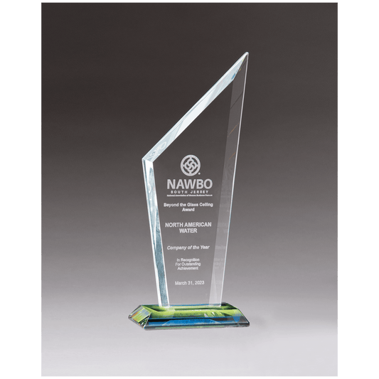 4 1/8" x 10 5/8" x 3/8" Thick Zenith Series Clear Glass with Prism-Effect Base