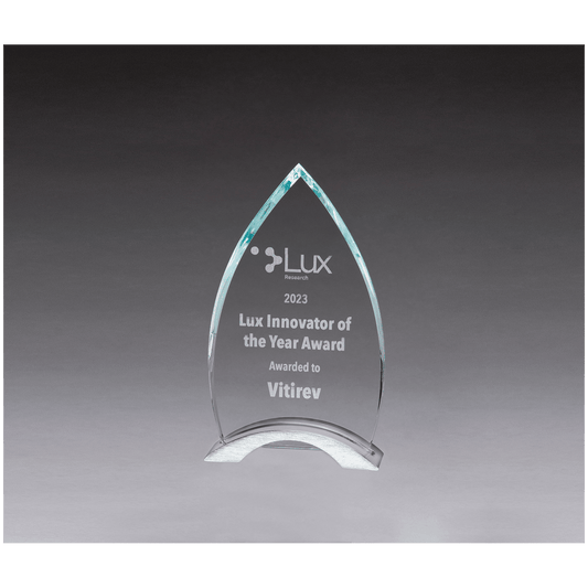 4 3/4" x 8" x 3/8" Thick Flame Series Clear Glass Top with Brushed Silver  Aluminum Base