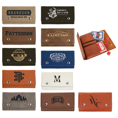 Card & Dice Set (faux leather) — custom laser engraved — ECHIPMUNK