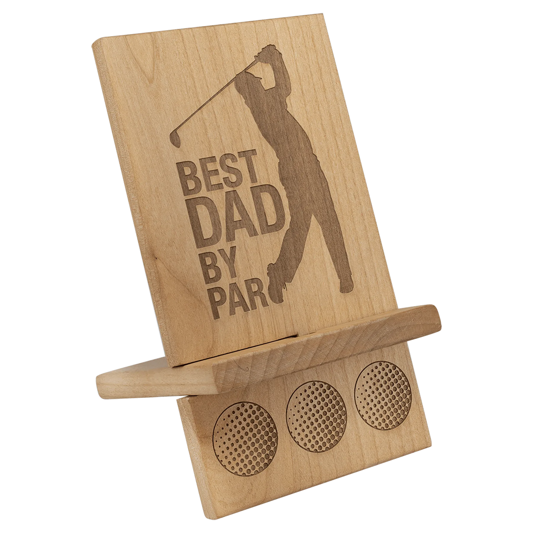 4.5" × 8" Red Alder Cell Phone/IPad Easel (red alder) — custom laser engraved — ECHIPMUNK