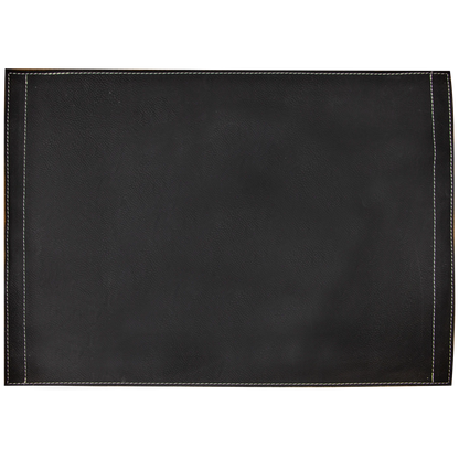 16" × 12" Black/Gold Insert for Serving Tray (mdf & faux leather) — custom laser engraved — ECHIPMUNK