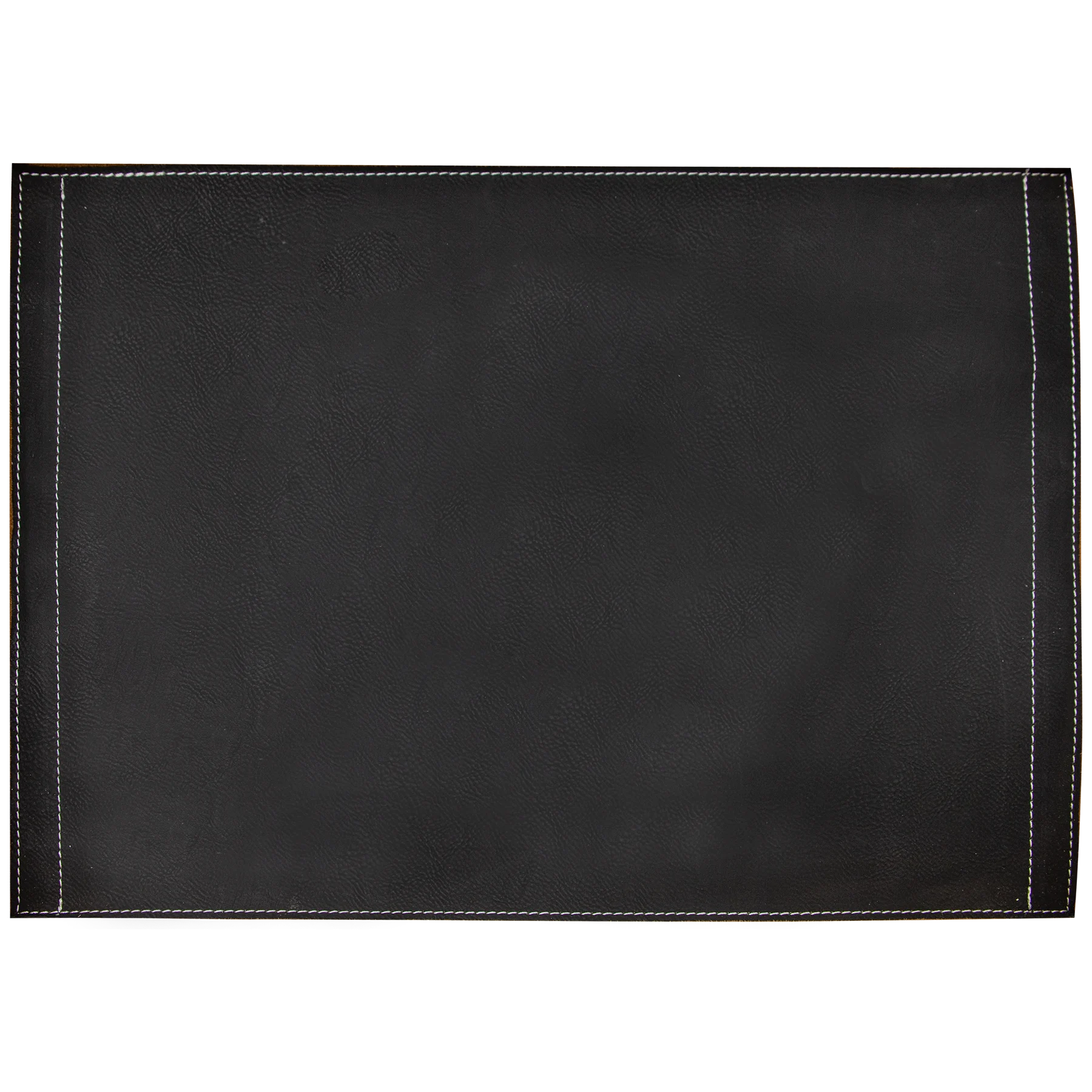 16" × 12" Black/Silver Insert for Serving Tray (faux leather) — custom laser engraved — ECHIPMUNK