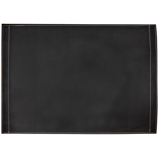 16" × 12" Black/Silver Insert for Serving Tray (faux leather) — custom laser engraved — ECHIPMUNK