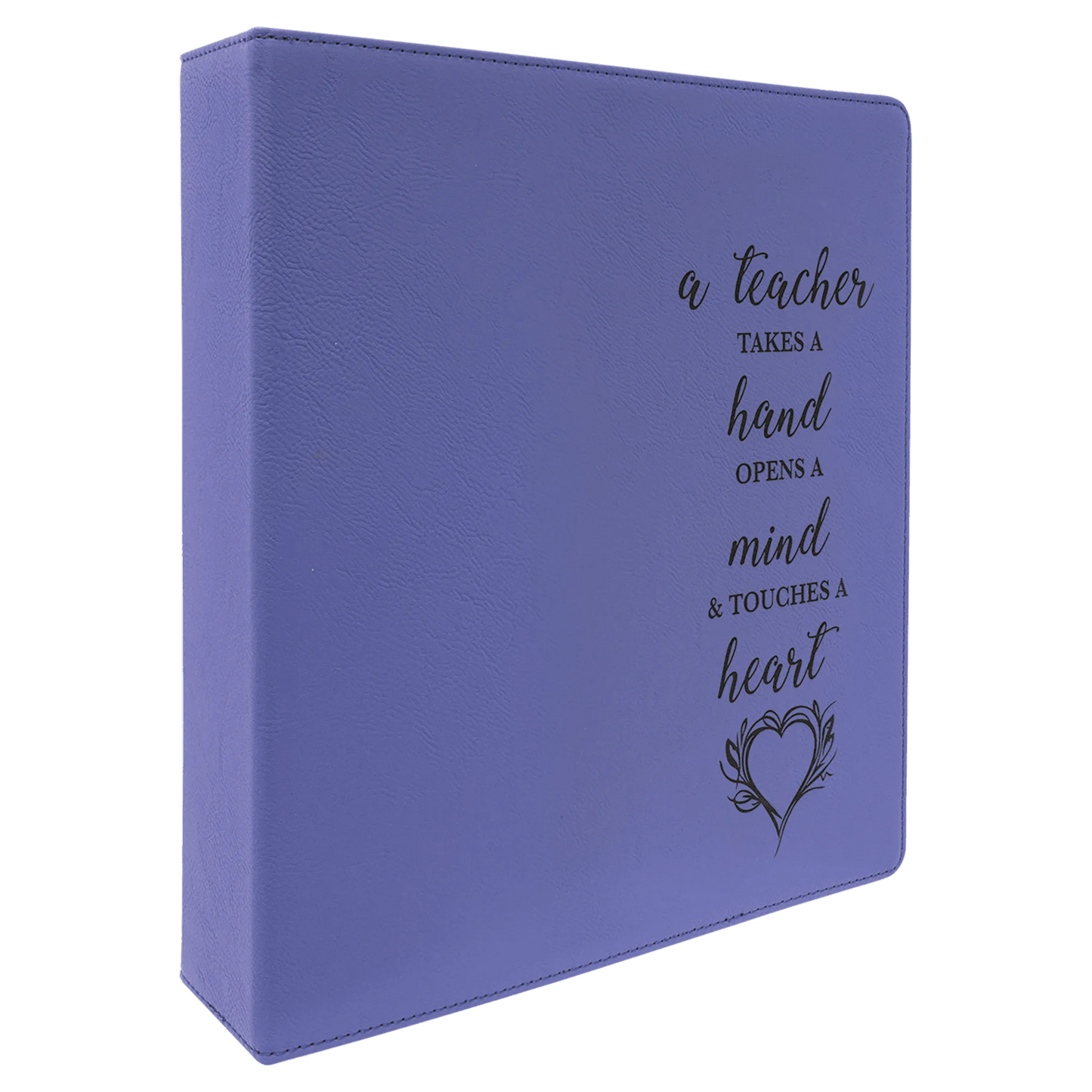 11" × 11.5" Purple/Black 3 Ring Binder with 2" Slant D Rings (laserable leatherette) — custom laser engraved — ECHIPMUNK