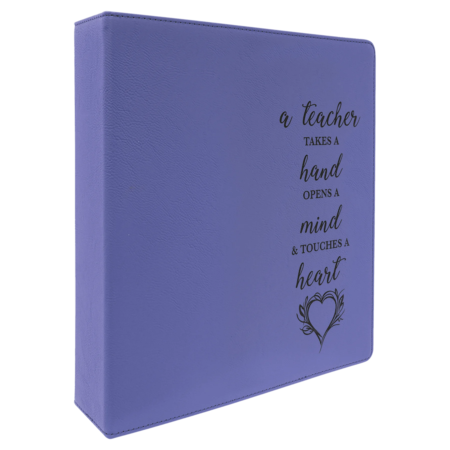 11" × 11.5" Purple/Black 3 Ring Binder with 2" Slant D Rings (laserable leatherette) — custom laser engraved — ECHIPMUNK