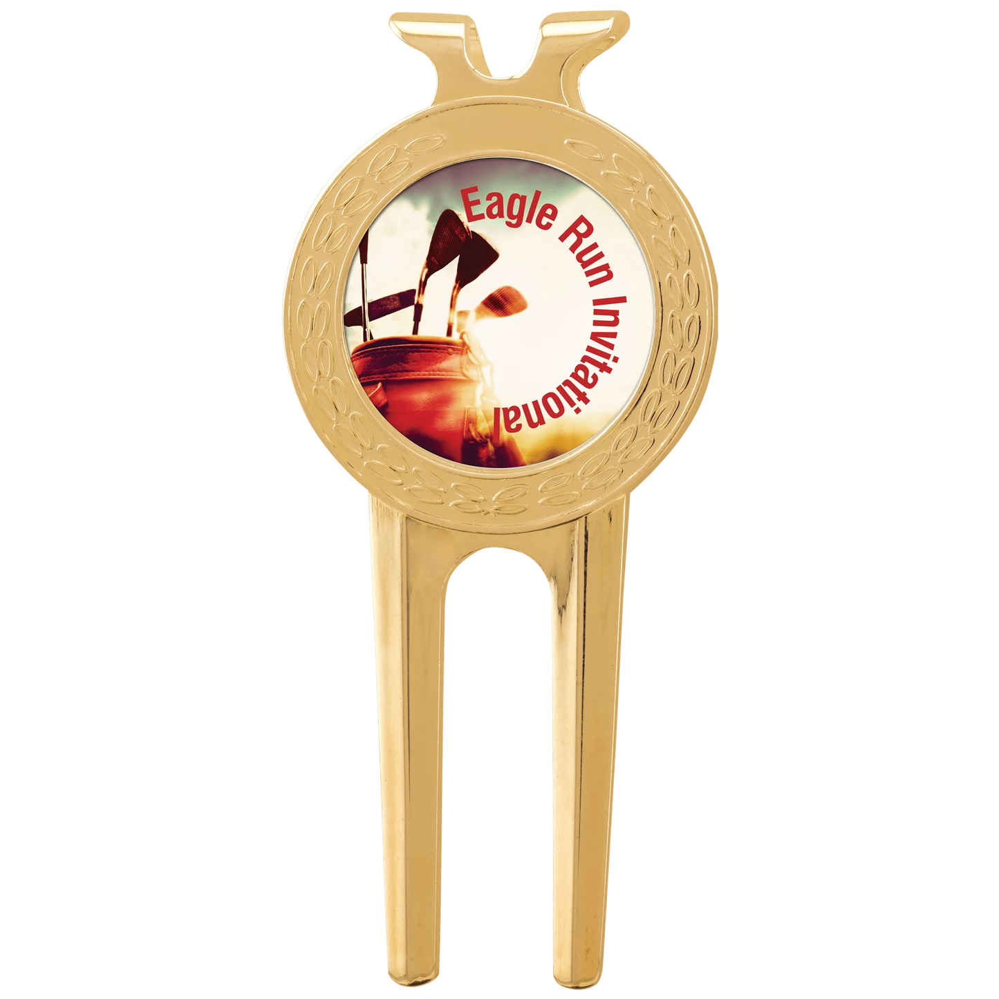 1.5" × 3" Gold Divot Tool with Insert (metal) — custom laser engraved — ECHIPMUNK
