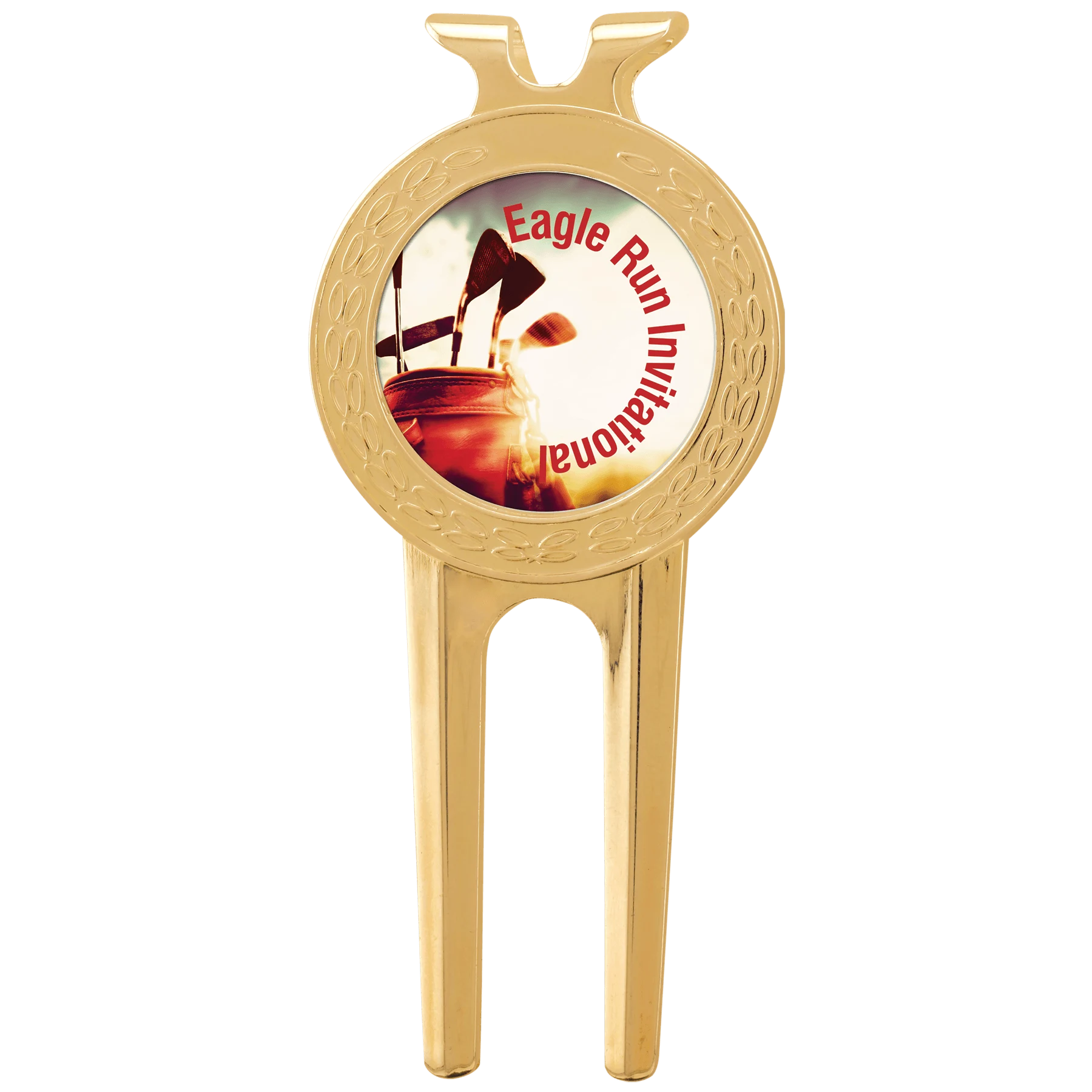 1.5" × 3" Gold Divot Tool with Insert (metal) — custom laser engraved — ECHIPMUNK