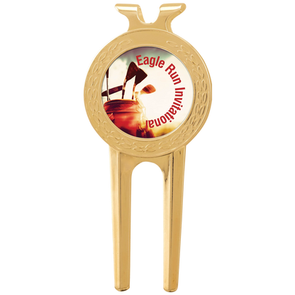 1.5" × 3" Gold Divot Tool with Insert (metal) — custom laser engraved — ECHIPMUNK