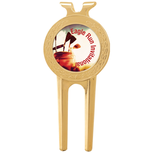 1.5" × 3" Gold Divot Tool with Insert (metal) — custom laser engraved — ECHIPMUNK