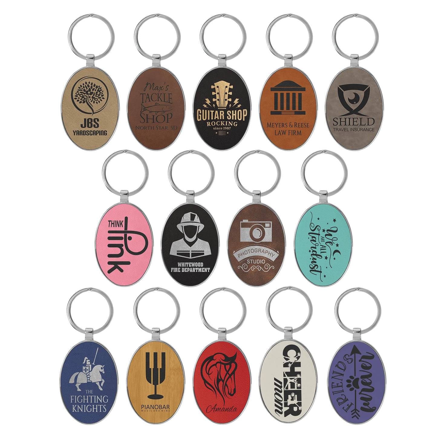 3" × 1.75" /Metal Keychain (faux leather & metal) — custom laser engraved — ECHIPMUNK