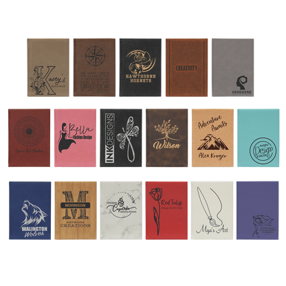 7" × 9.75" Sketch Book with Unlined Notepad (faux leather) — custom laser engraved — ECHIPMUNK