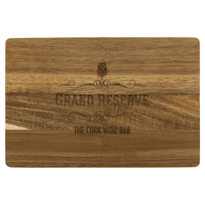 9" × 6" Acacia Cutting Board (acacia) — custom laser engraved — ECHIPMUNK